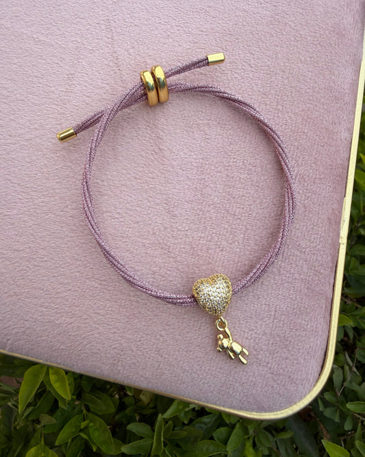 Pulsera Colores Dijes Lila