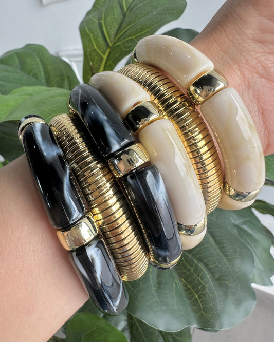 Pulsera Acrílico Negro Gde