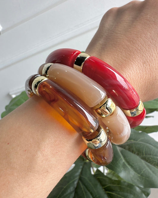 Pulsera Acrílico Roja Gde
