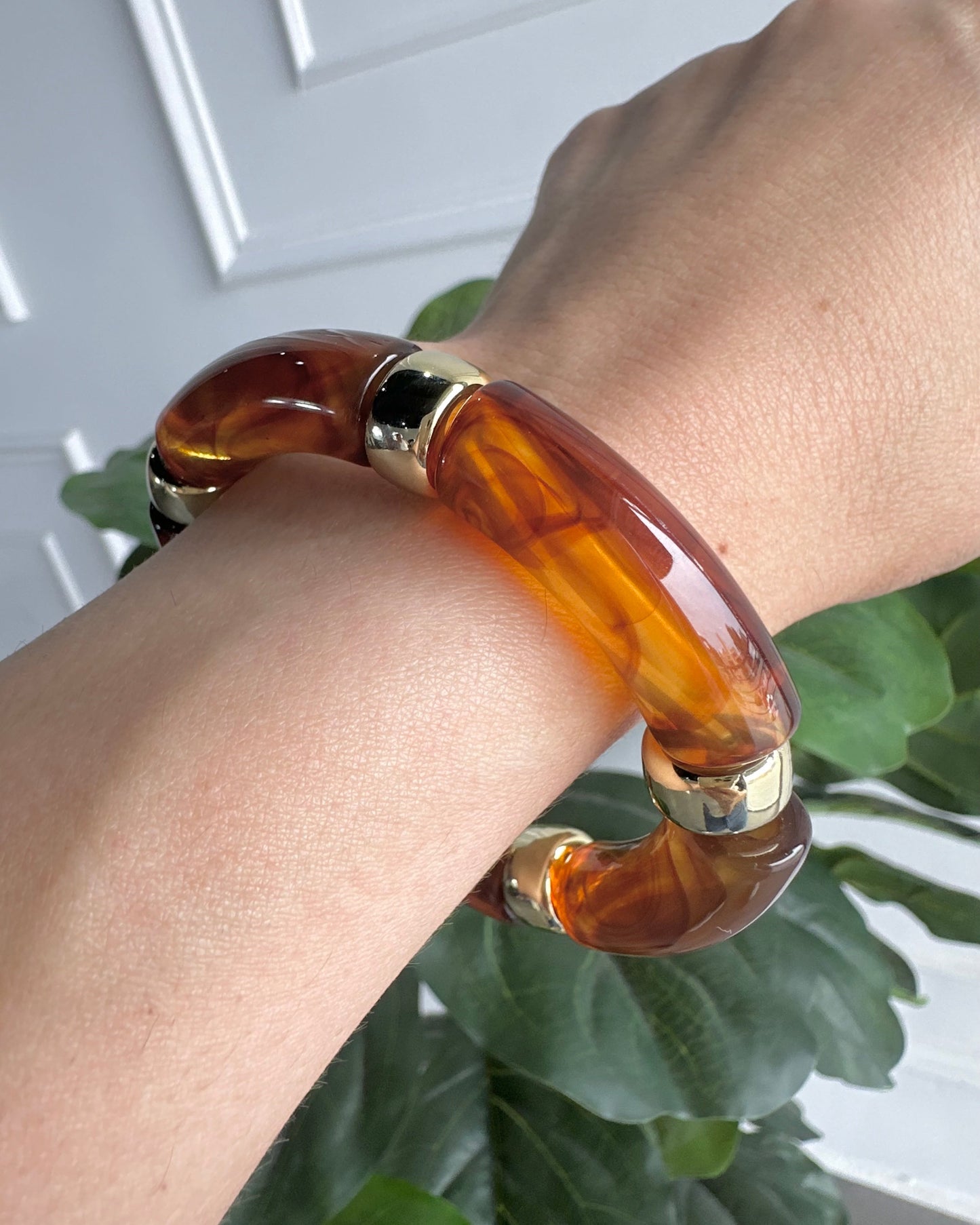 Pulsera Acrílico Café Gde