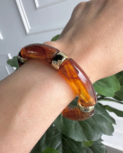 Pulsera Acrílico Café Gde