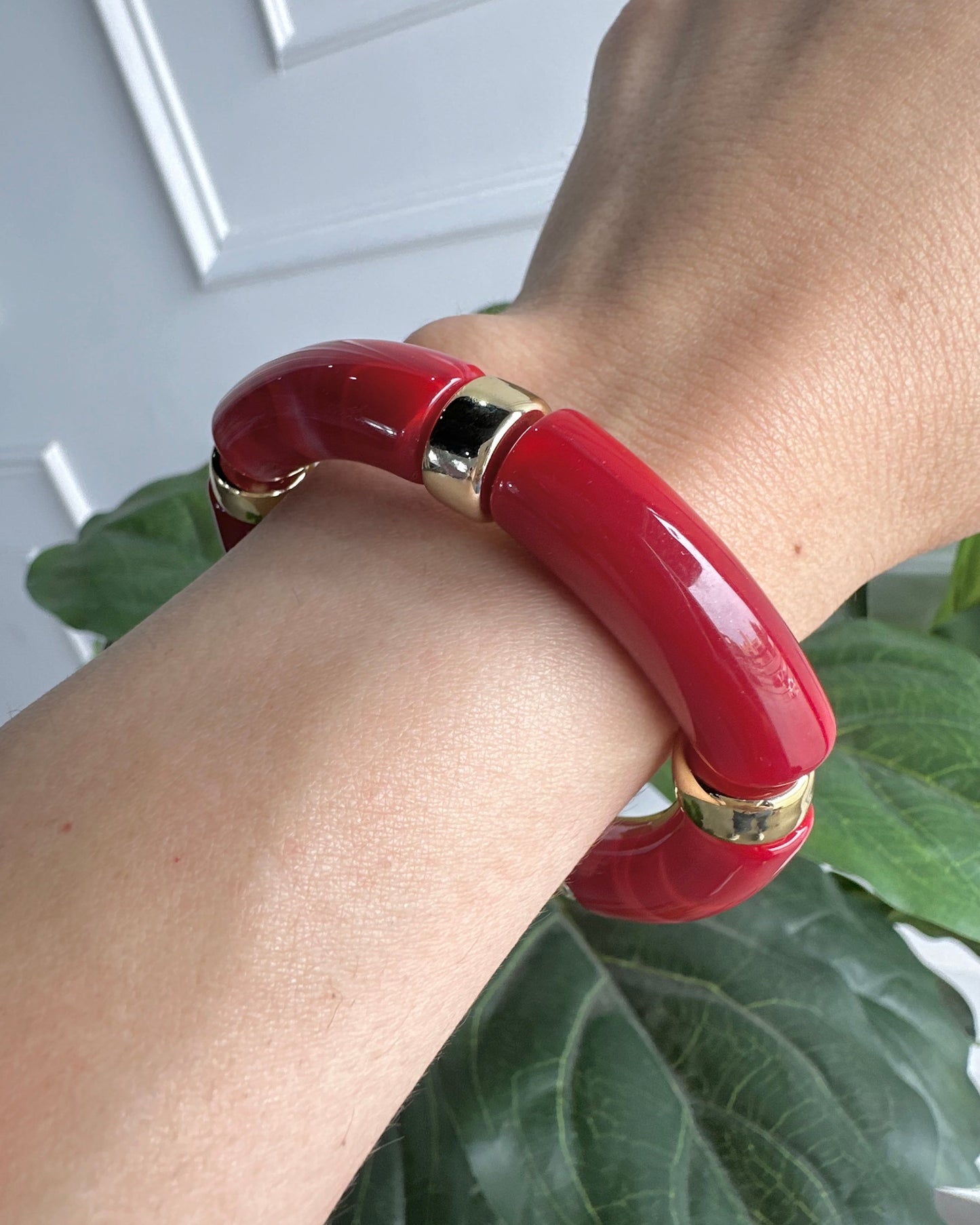 Pulsera Acrílico Roja Gde