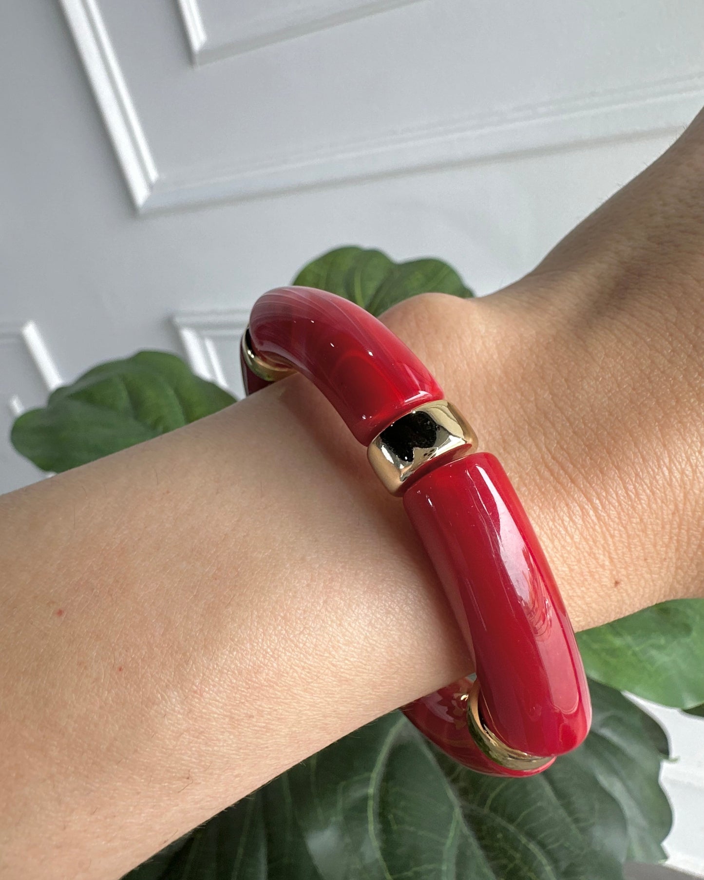 Pulsera Acrílico Roja Gde