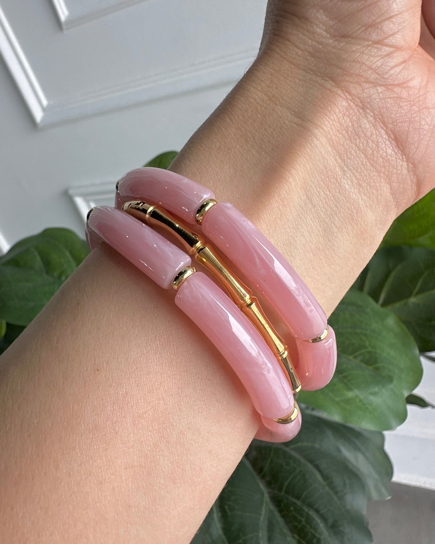 Pulsera Acrílico Rosa Ch