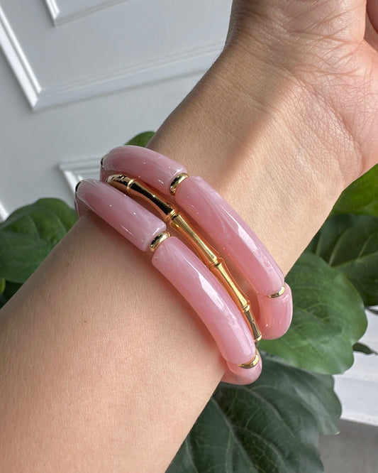 Pulsera Acrílico Rosa Ch
