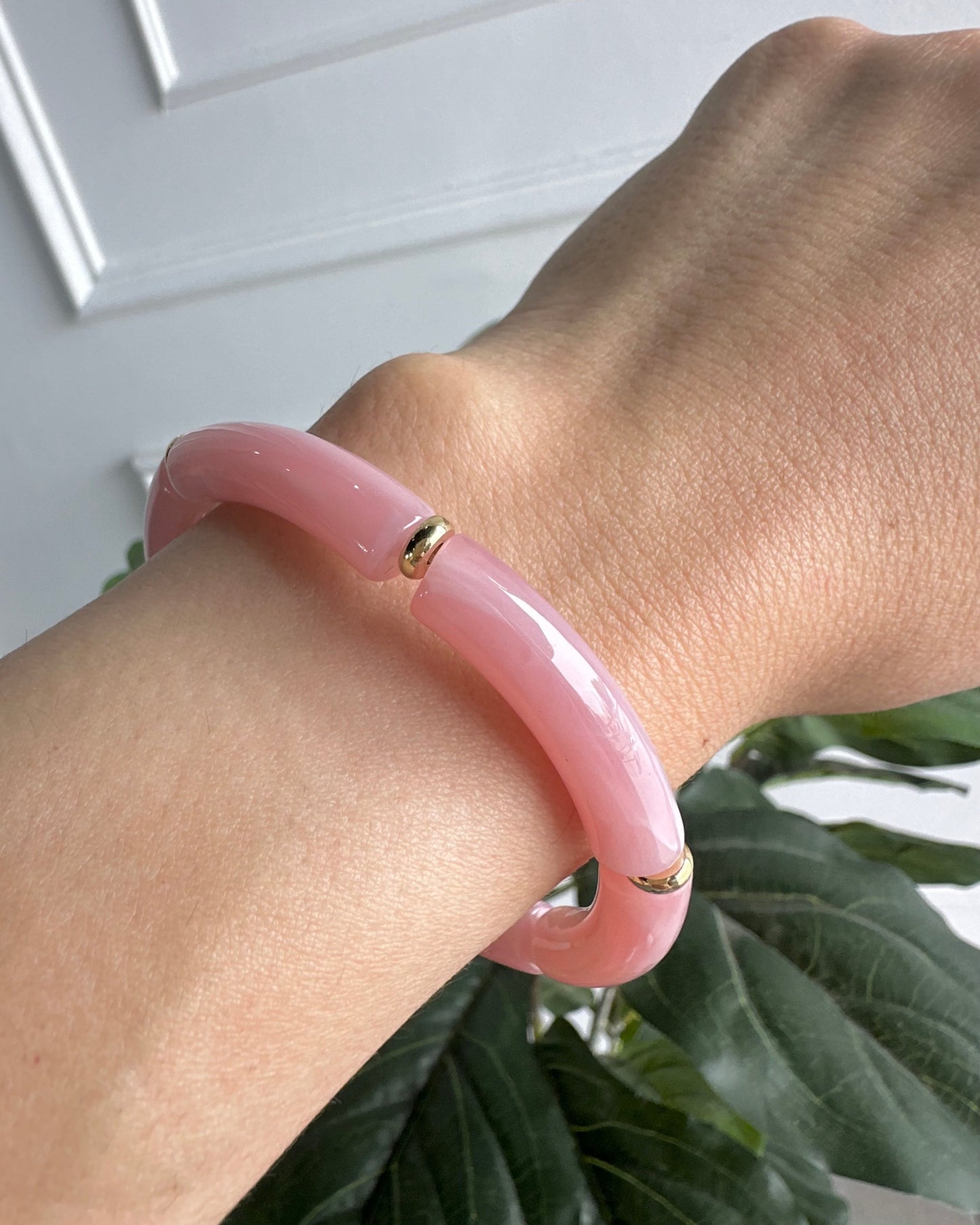 Pulsera Acrílico Rosa Ch