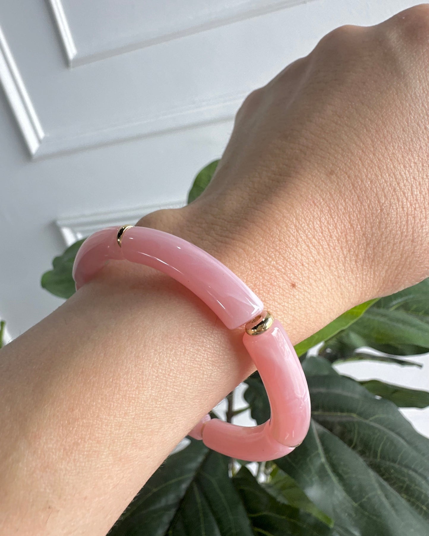 Pulsera Acrílico Rosa Ch