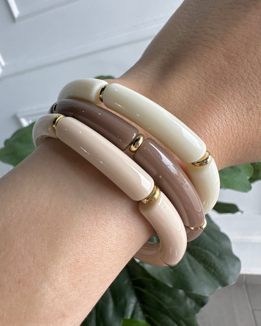 Pulsera Acrílico Beige Ch