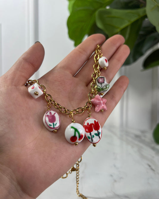 Collar Charms Flores