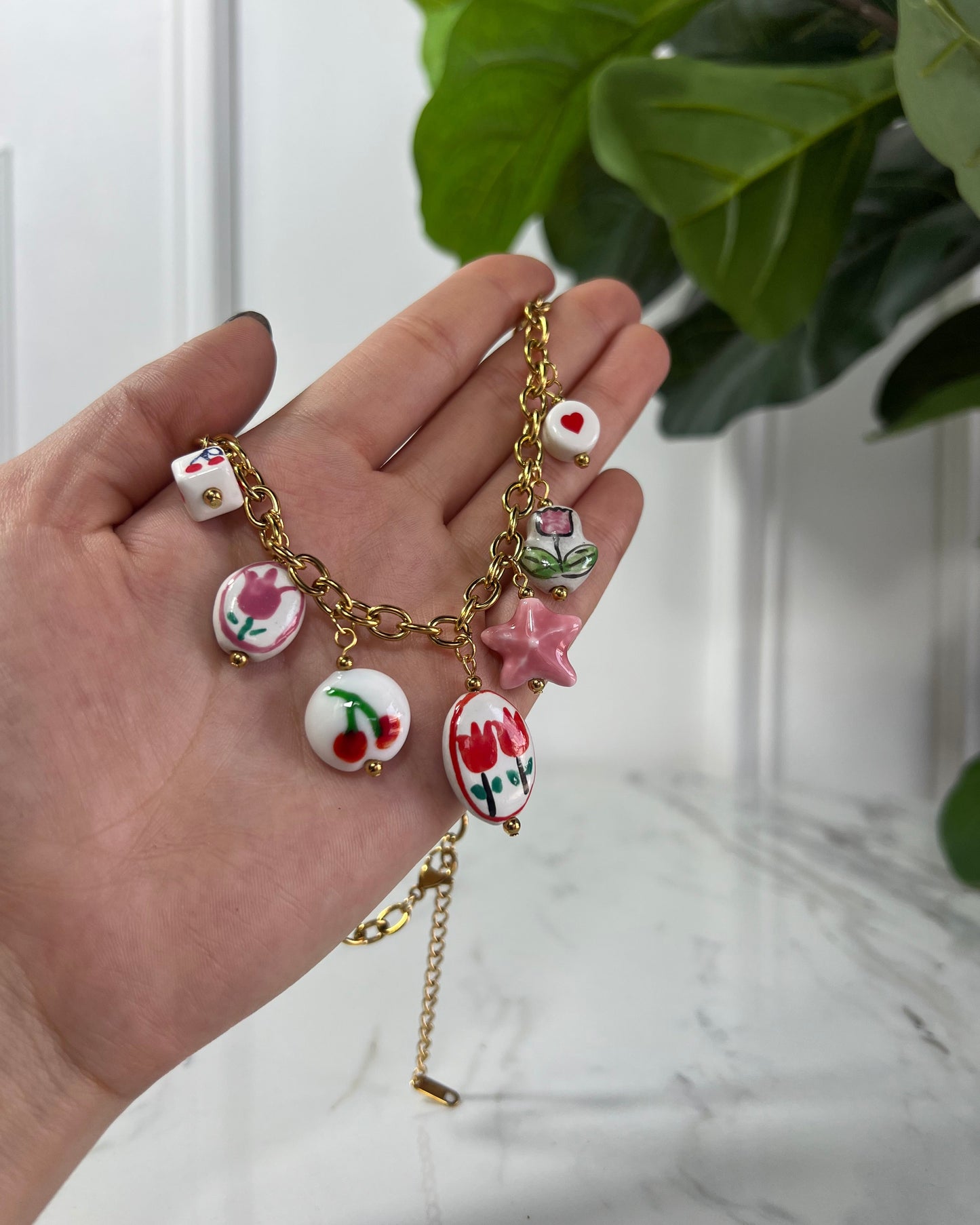 Collar Charms Flores