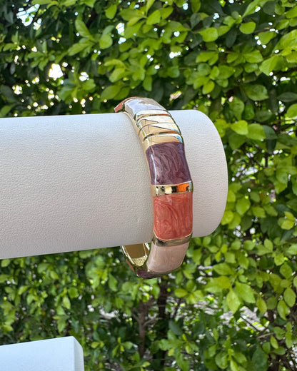 Pulsera Bloques Café/Naranja