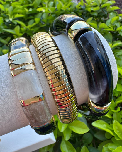 Pulsera Bloques Negra/Gris
