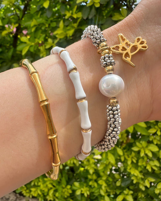 Pulsera Dura Hueso Blanca