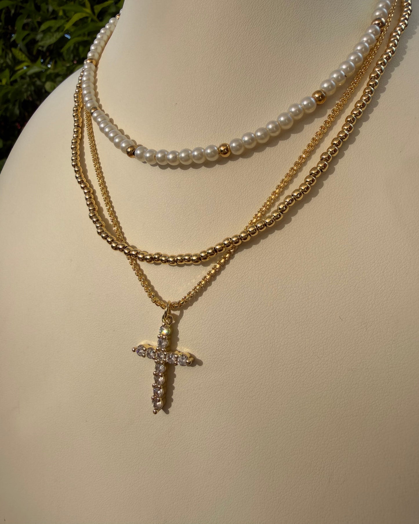 Collar Cruz Grande Brillo