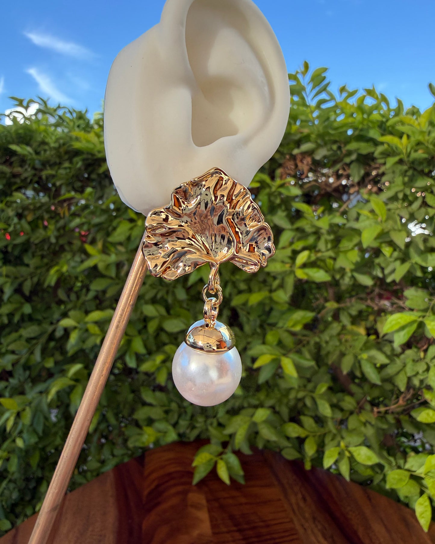 Arete Hoja Perla