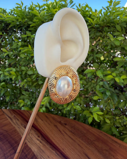 Arete Perla Ovalado Max