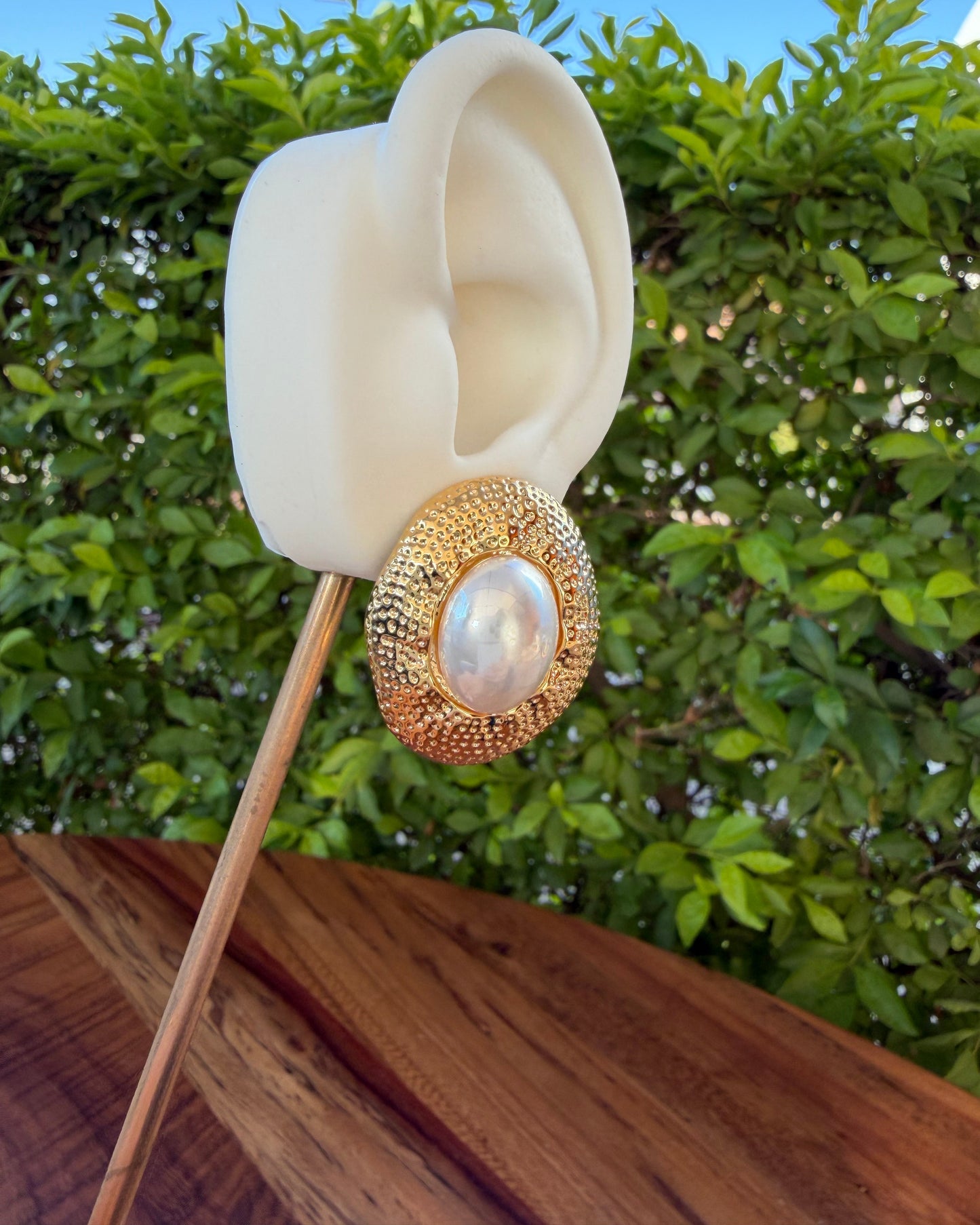 Arete Perla Ovalado Max
