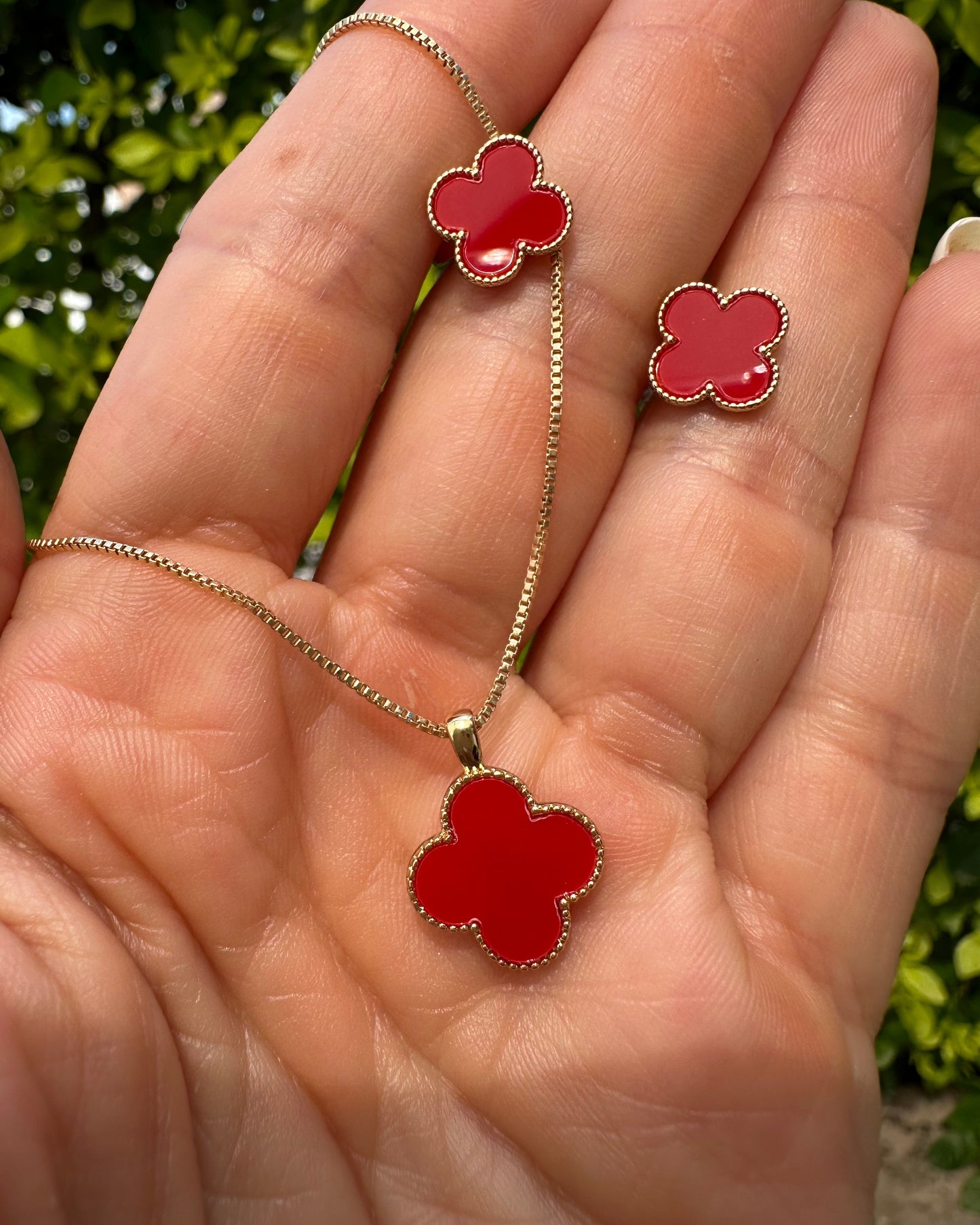 Juego Dupe Van Cleef Rojo