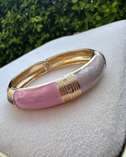 Pulsera Líneas Rosa/Blanco