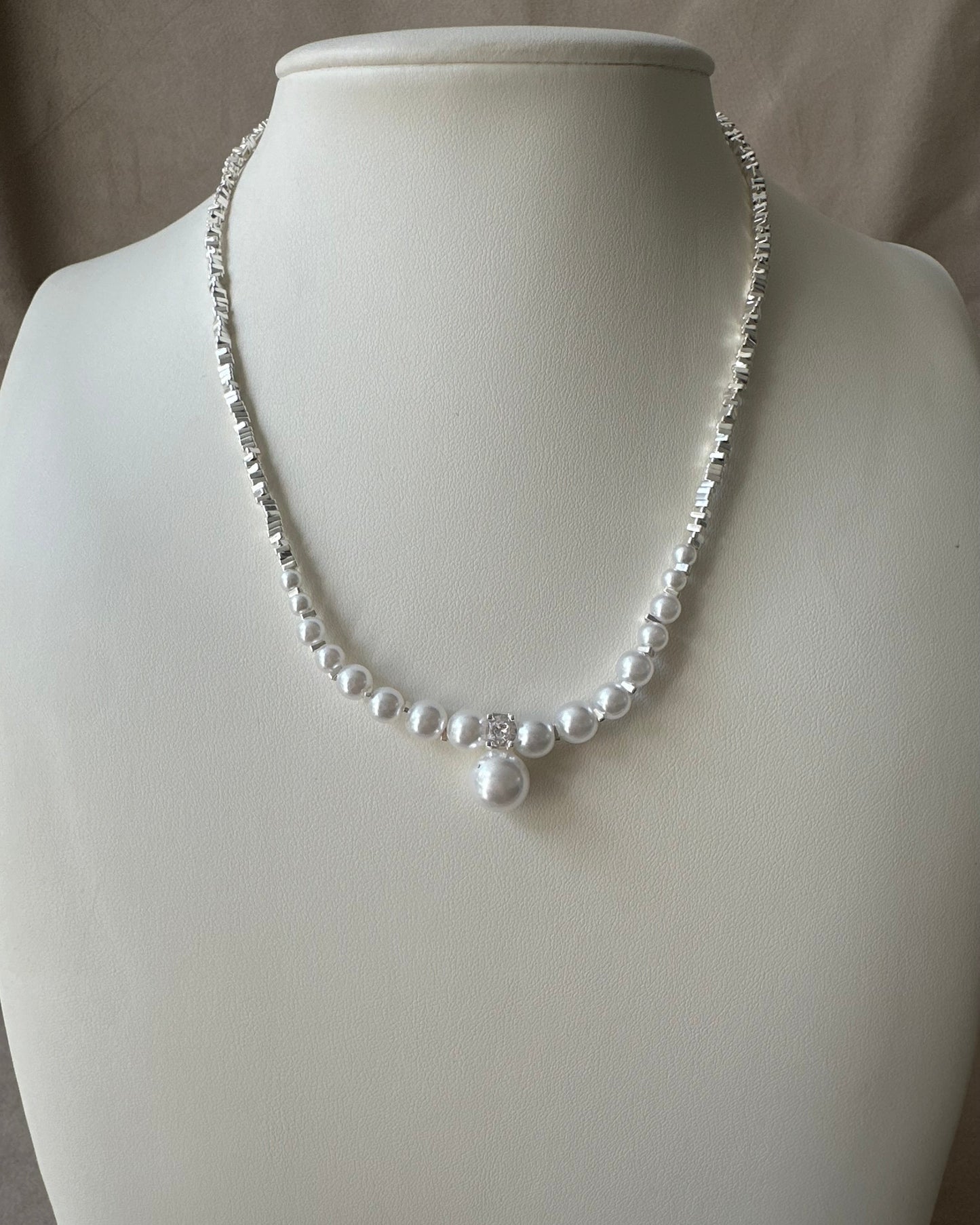 Collar Plata una Perla