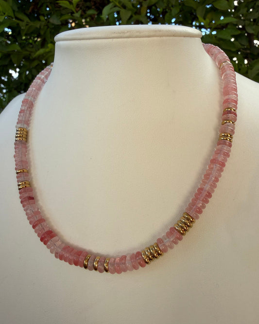 Collar Piedras Rosa