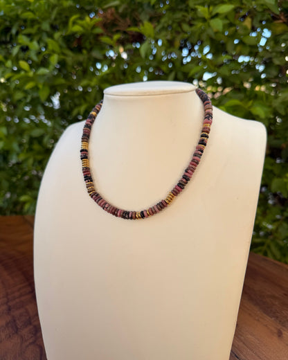 Collar Piedras Rosa Café