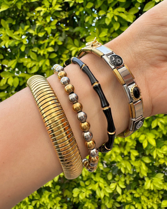 Pulsera Dura Hueso Negra