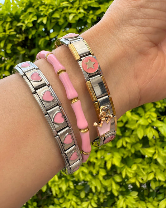 Pulsera Dura Hueso Rosa