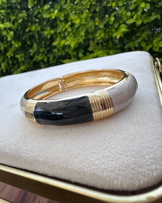 Pulsera Líneas Beige/Negro