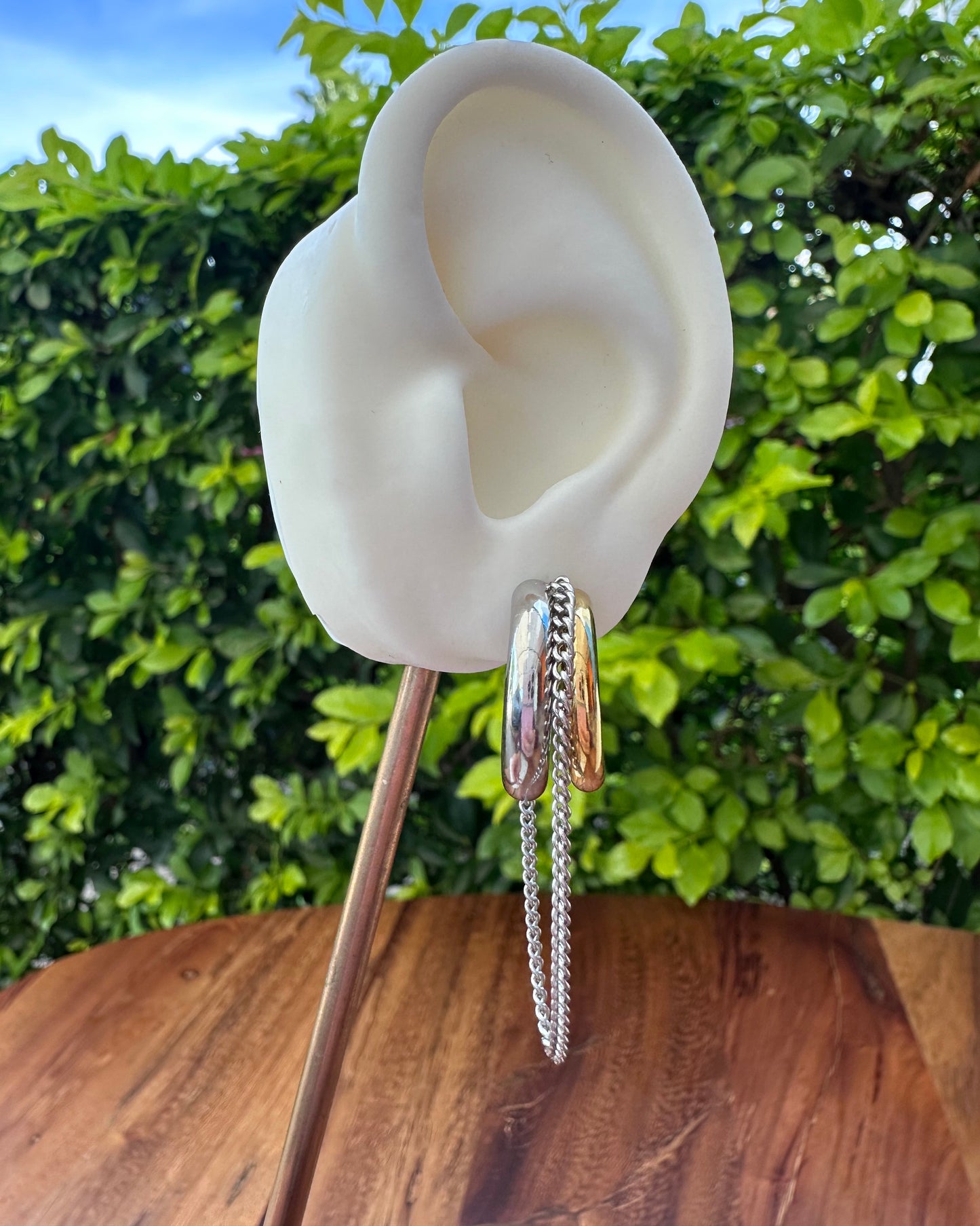 Arracada Bicolor Cadena