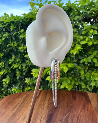 Arracada Bicolor Cadena