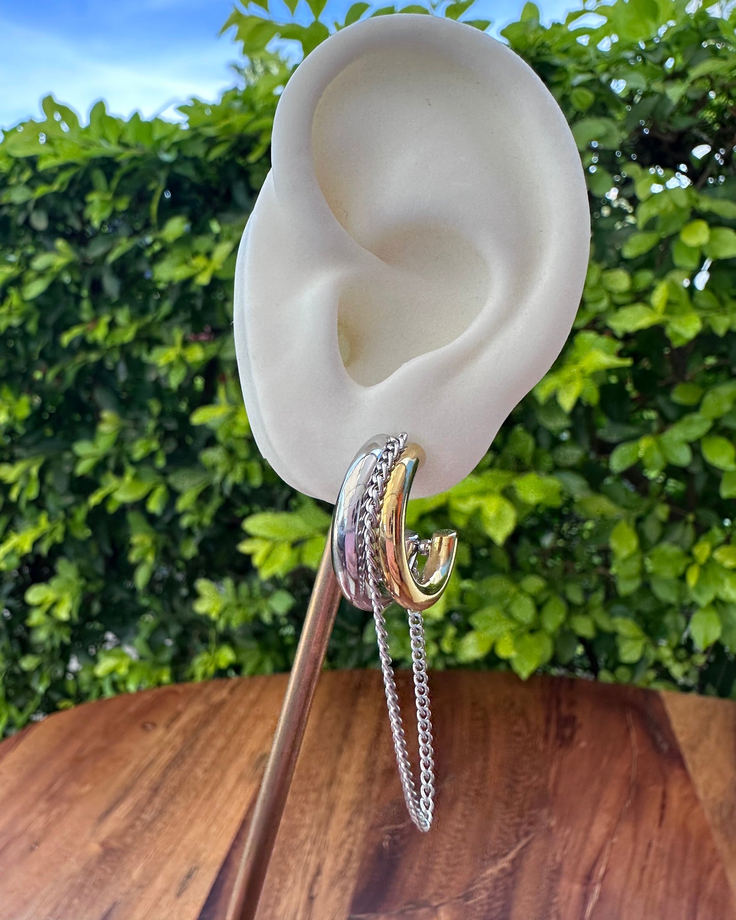 Arracada Bicolor Cadena