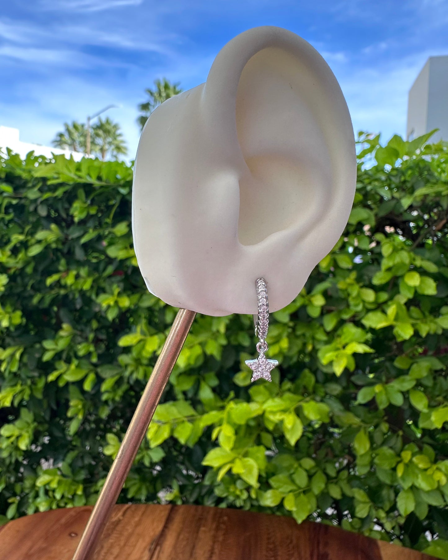 Arracada Luna Estrella Plata