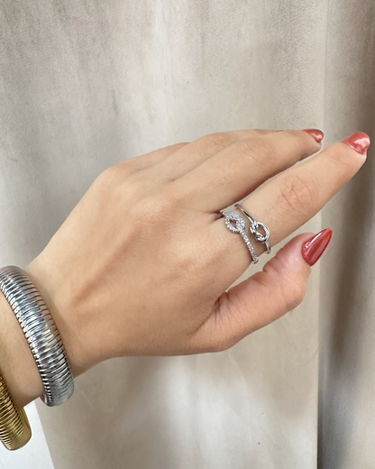Anillo Doble Nudo Brillo