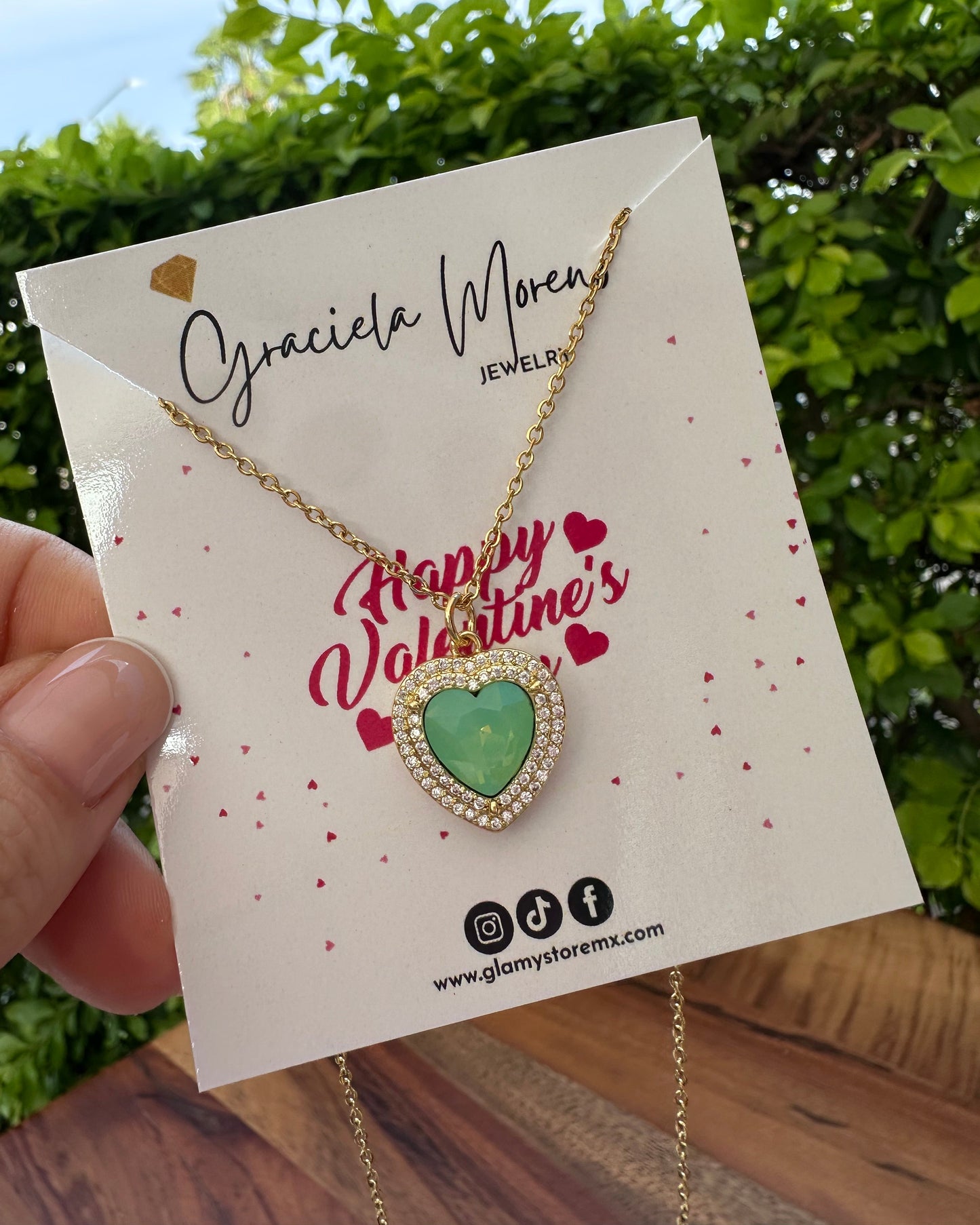 Collar Corazón Verde