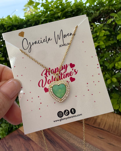 Collar Corazón Verde