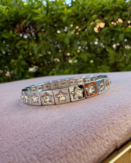 Pulsera Plata Estrella Brillo