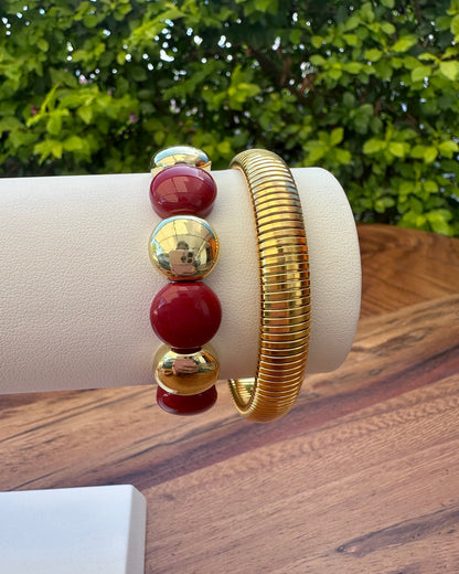 Pulsera Rondel Roja