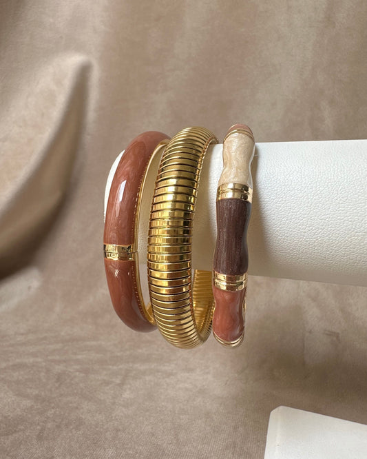 Pulsera Bloques H Beige/Multi