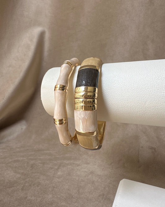 Pulsera Bloques Café Amarillo