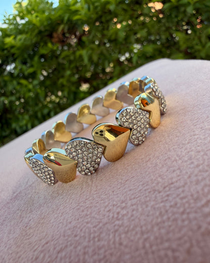 Pulsera Corazones Brillo