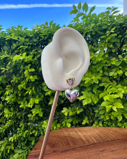 Arete Corazón Bicolor