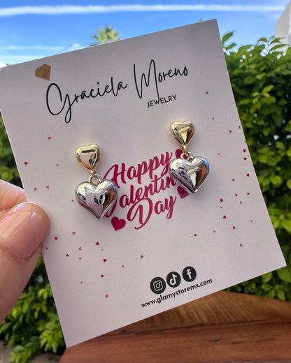 Arete Corazón Bicolor