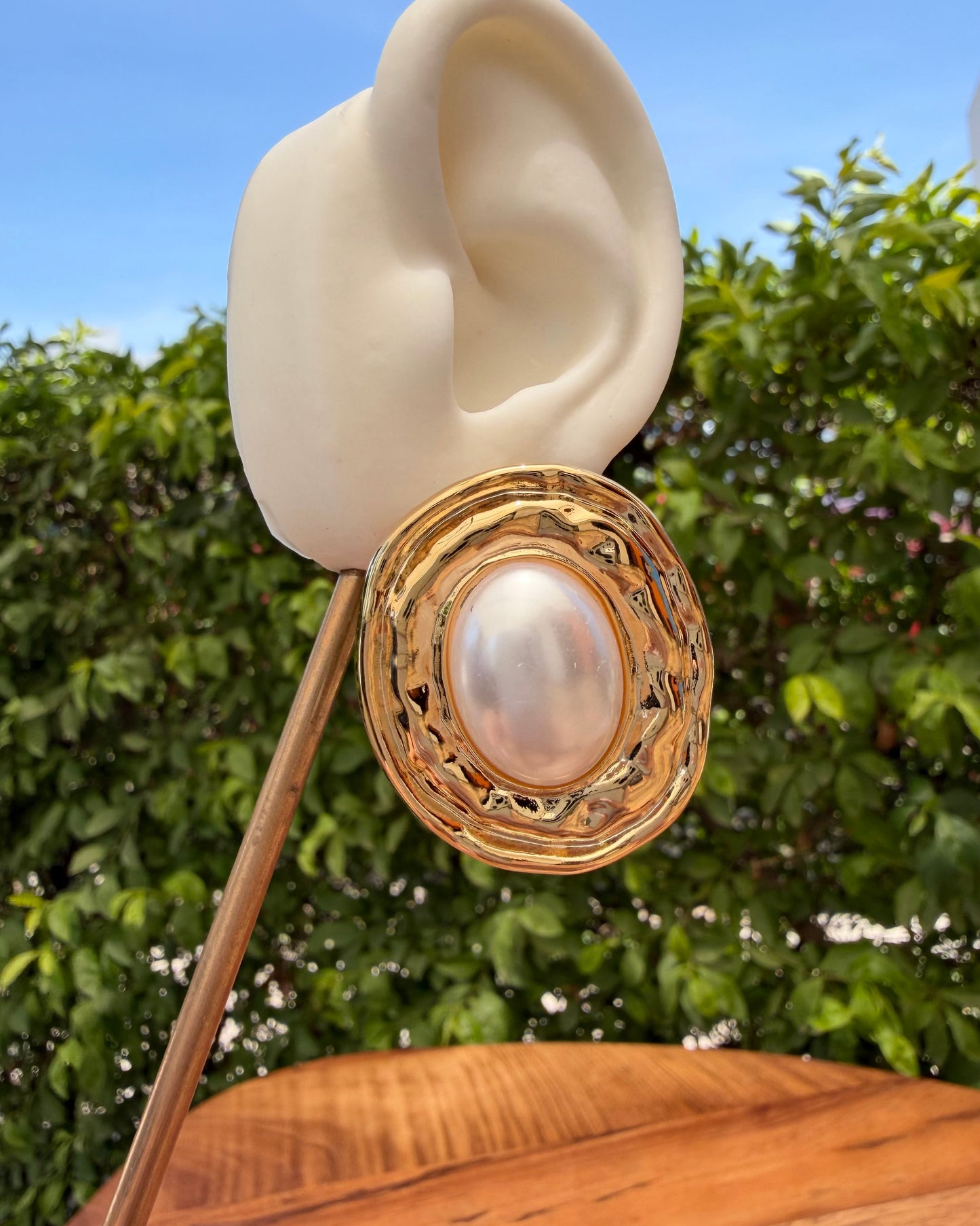 Arete Oval Perla Maxi