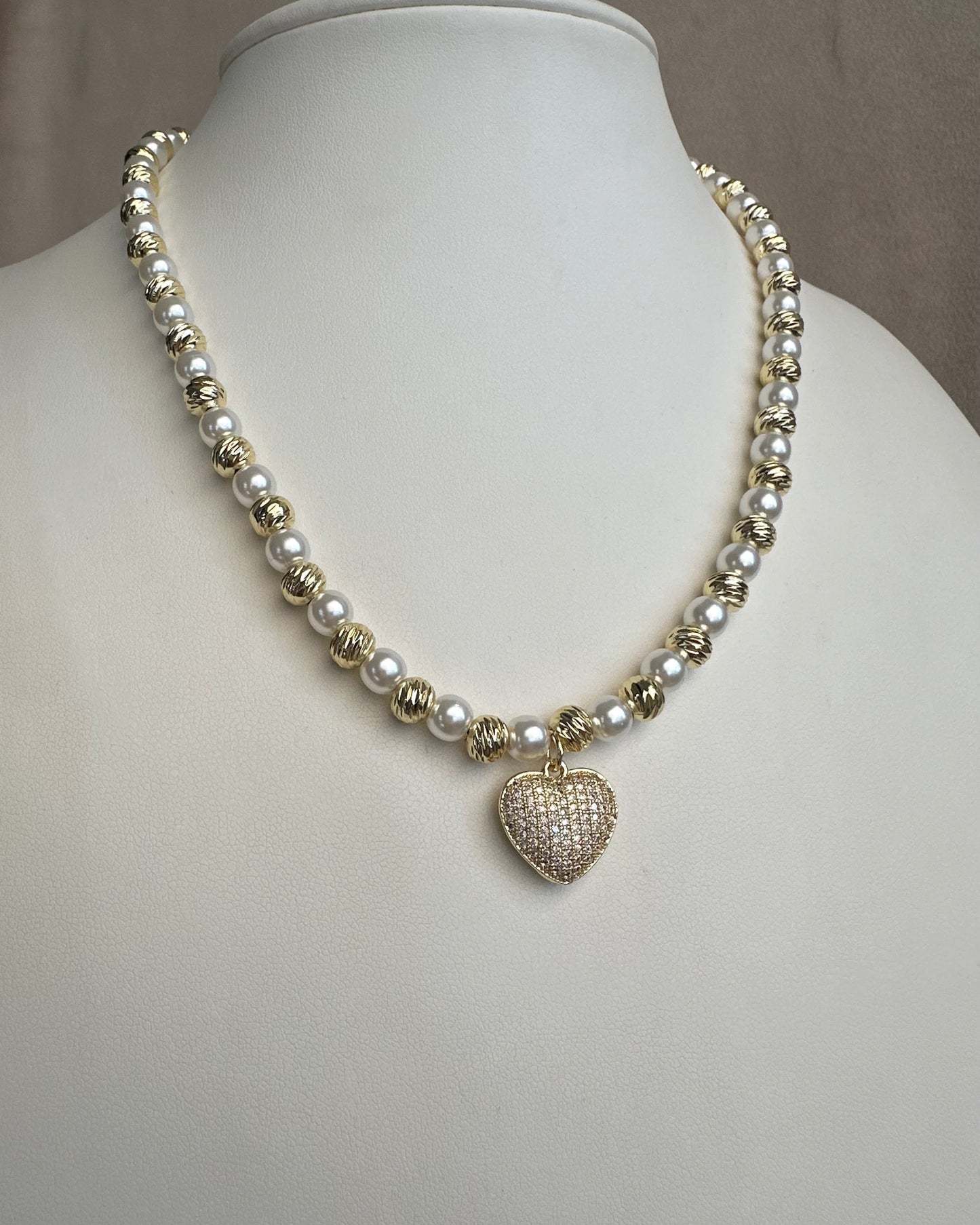 Collar Balin Perla Corazón