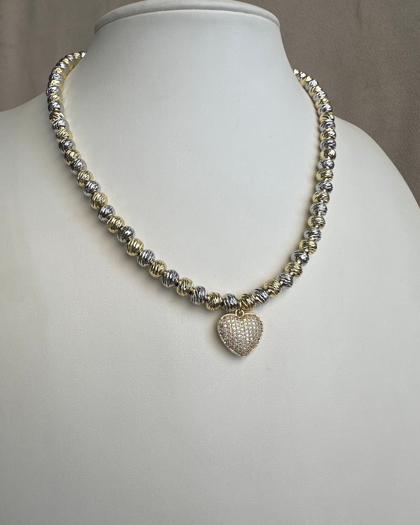 Collar Balin Corazón Brillo