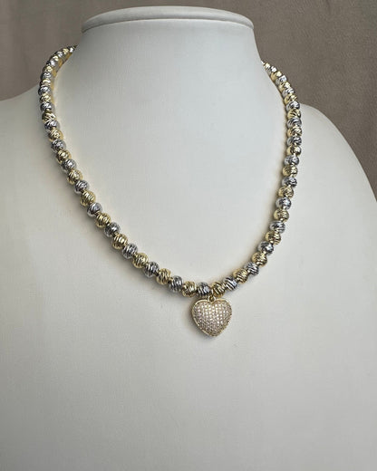 Collar Balin Corazón Brillo