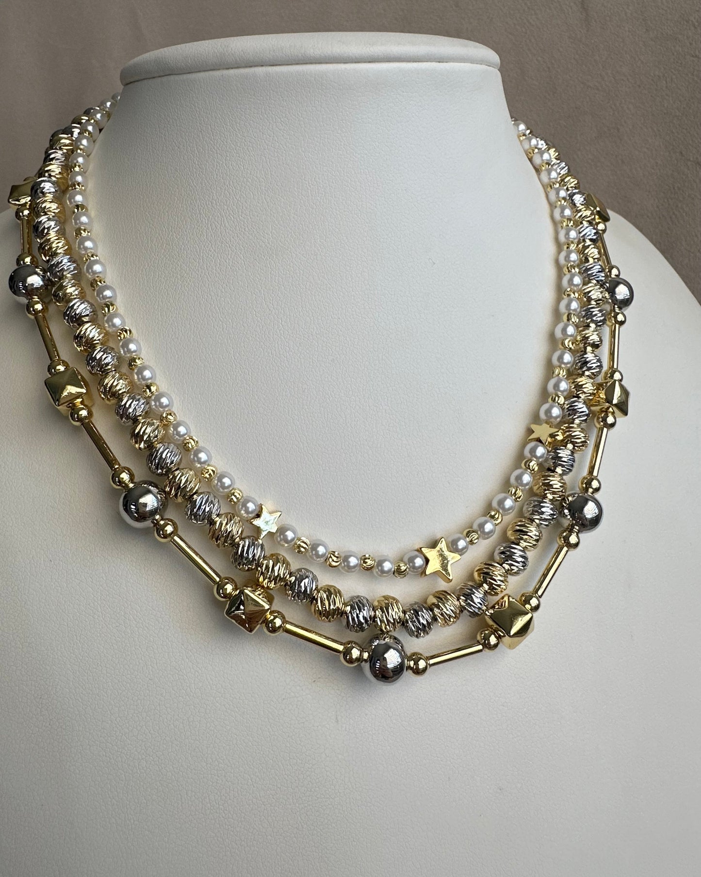 Collar Balin Bicolor Cuadro