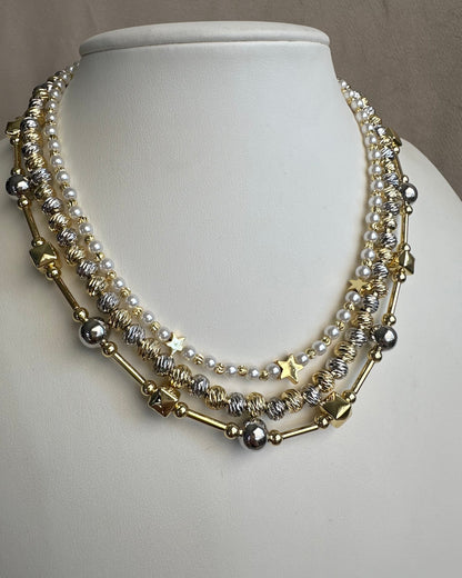 Collar Balin Bicolor Cuadro