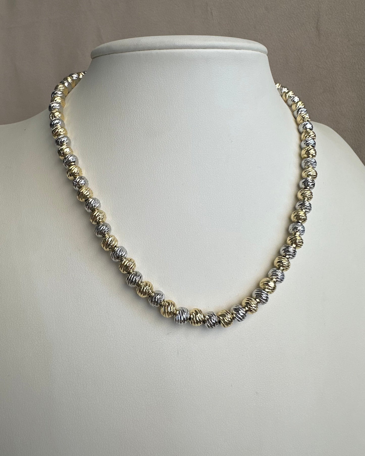 Collar Balin Grabado Bicolor
